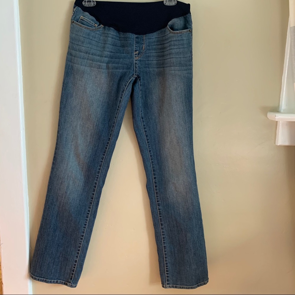 Liz Lange Maternity Jeans Boot Cut “Grunge” Denim Size 4
